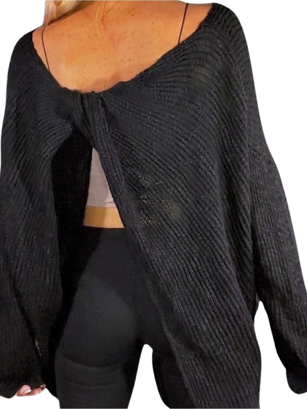 *BOUTIQUE* NIKKI LUND Reversible System‎ Sweater in Black
